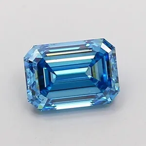 1.41ct EMERALD Fancy Vivid Blue VS1 Coloured Lab diamond