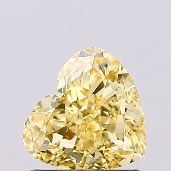 1.02ct HEART Fancy Intense Yellow VS2 Coloured Lab diamond
