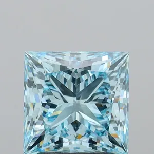 2.84ct PRINCESS Fancy Vivid Blue VVS2 Coloured Lab diamond