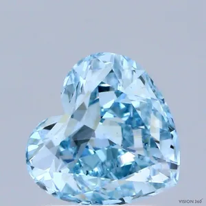 1.01ct HEART Fancy Vivid Blue VVS2 Coloured Lab diamond
