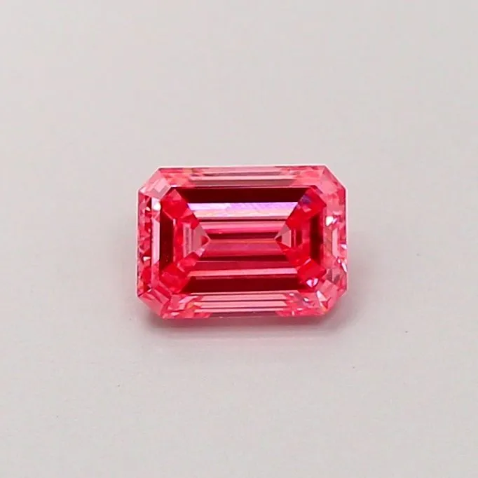0.53ct EMERALD Fancy Vivid Pink VS2 Coloured Lab diamond