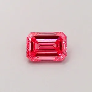0.53ct EMERALD Fancy Vivid Pink VS2 Coloured Lab diamond
