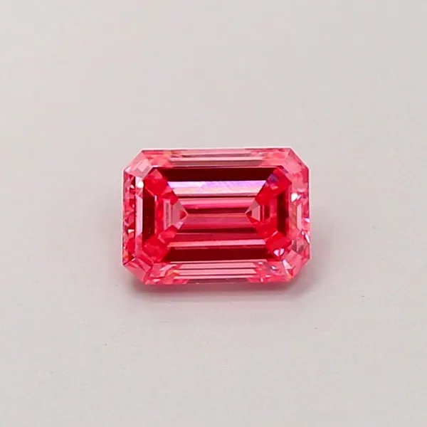 0.53ct EMERALD Fancy Vivid Pink VS2 Coloured Lab diamond