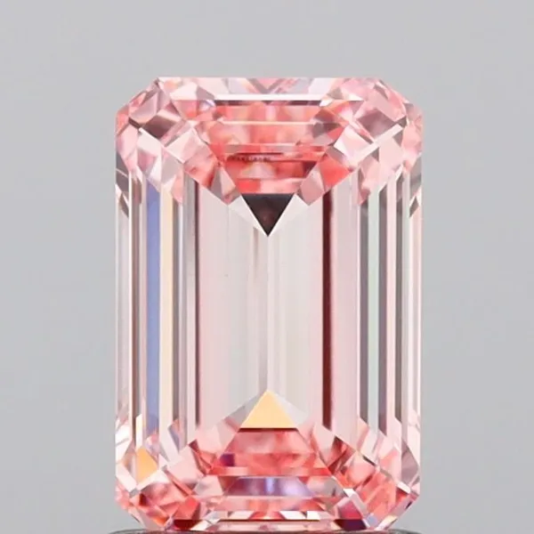 1.41ct EMERALD Fancy Intense Pink VVS2 Coloured Lab diamond