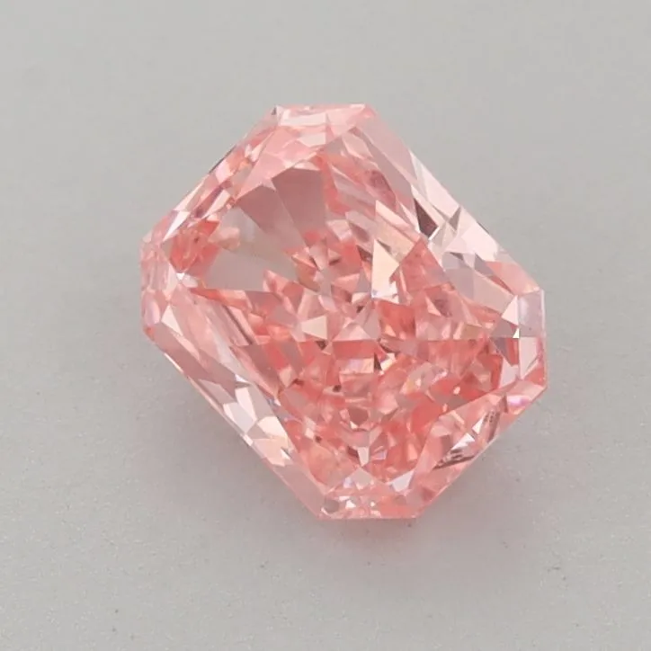 0.89ct RADIANT Fancy Vivid Pink VS2 Coloured Lab diamond
