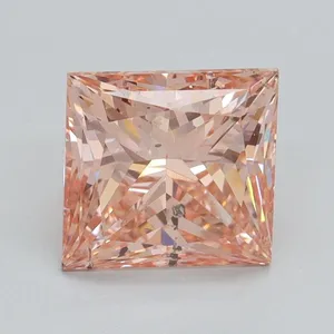 2.4ct PRINCESS Fancy Intense Pink SI2 Coloured Lab diamond