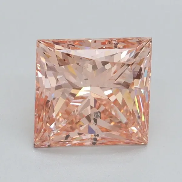 2.4ct PRINCESS Fancy Intense Pink SI2 Coloured Lab diamond