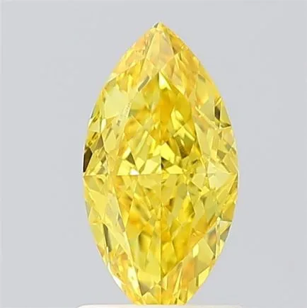 1.07ct MARQUISE Fancy Vivid Yellow VVS2 Coloured Lab diamond