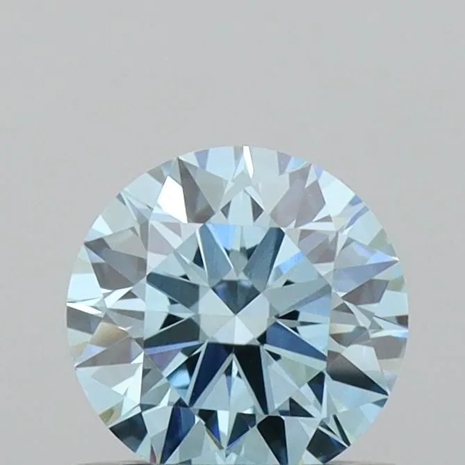 0.54ct ROUND Fancy Vivid Blue VVS2 Coloured Lab diamond