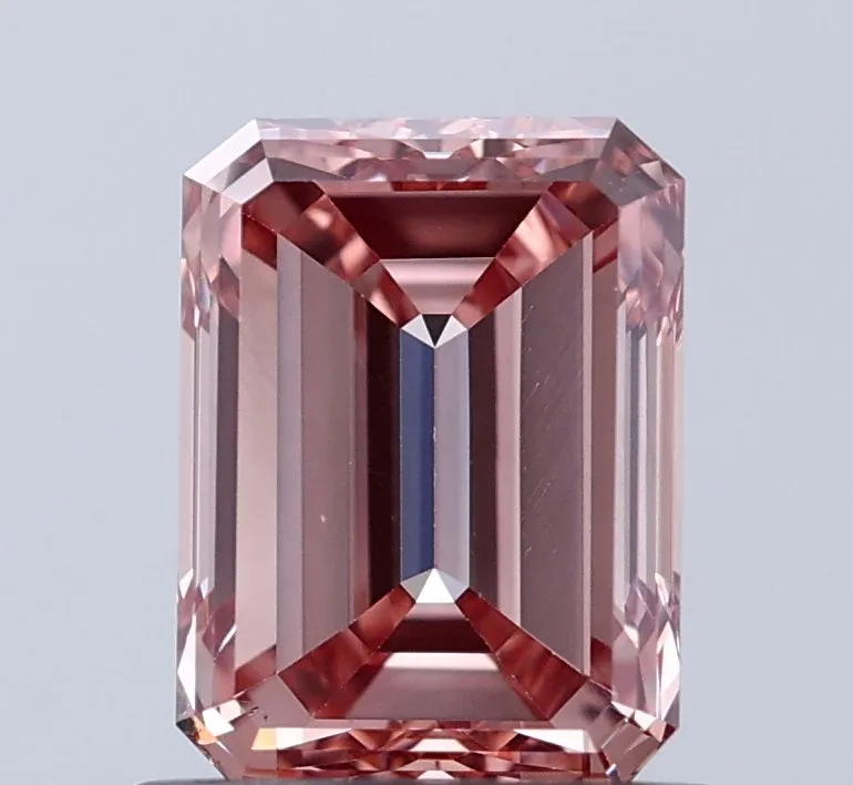 1.00ct EMERALD Fancy Brownish Pink VS2 Coloured Lab diamond
