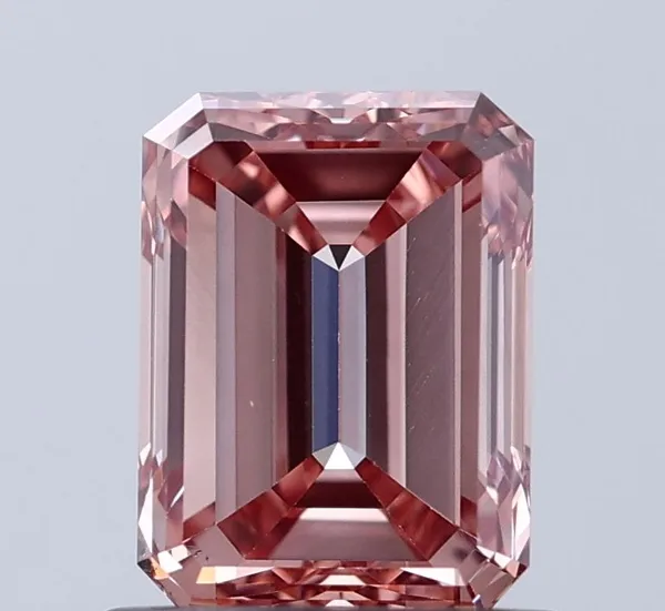 1ct EMERALD Fancy Brownish Pink VS2 Coloured Lab diamond