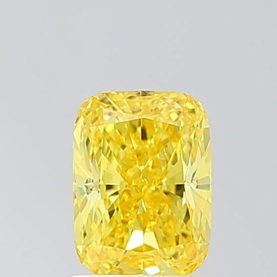 1.06ct CUSHION Fancy Vivid Yellow VS1 Coloured Lab diamond