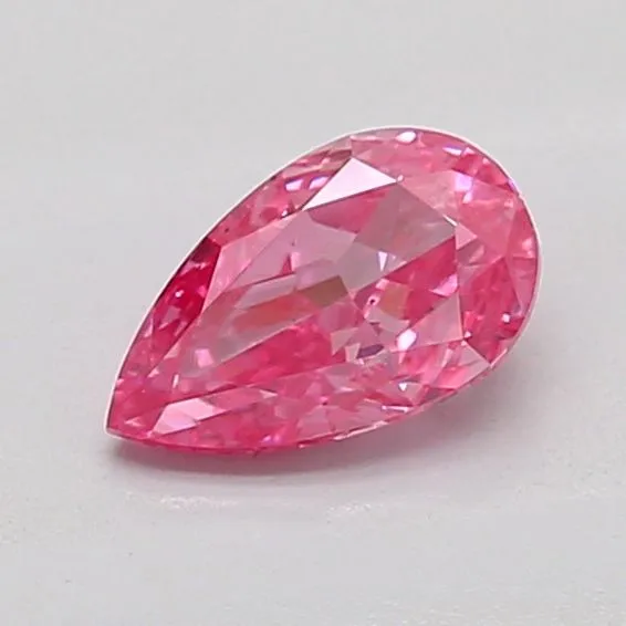 0.51ct PEAR Fancy Vivid Pink VS1 Coloured Lab diamond