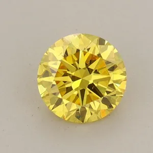 0.68ct ROUND Fancy Vivid Yellow VS1 Coloured Lab diamond