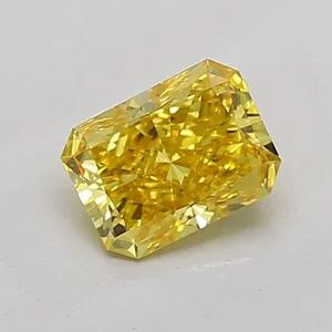 0.82ct RADIANT Fancy Vivid Yellow VS1 Coloured Lab diamond