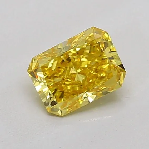 0.82ct RADIANT Fancy Vivid Yellow VS1 Coloured Lab diamond