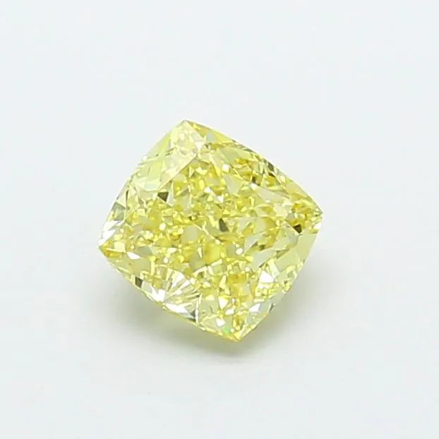 1.26ct CUSHION Fancy Yellow VS2 Coloured Lab diamond