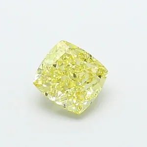 1.26ct CUSHION Fancy Yellow VS2 Coloured Lab diamond