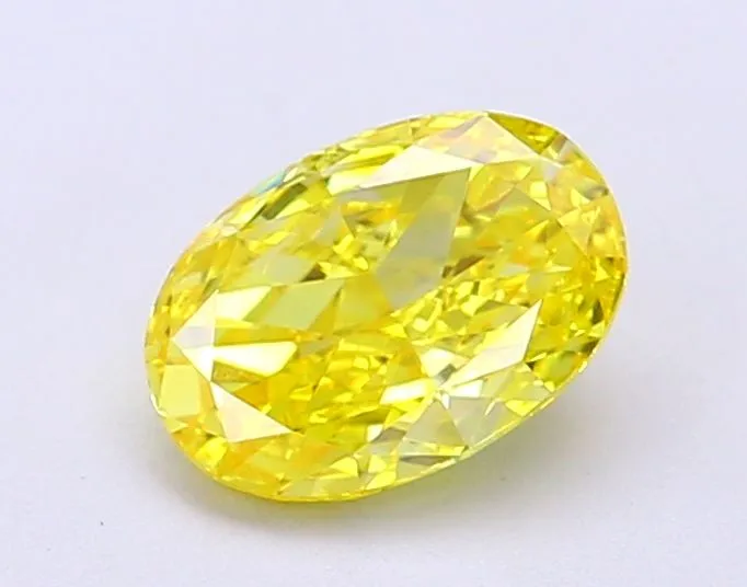 1.02ct OVAL Fancy Vivid Yellow VS1 Coloured Lab diamond