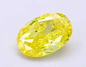 1.02ct OVAL Fancy Vivid Yellow VS1 Coloured Lab diamond