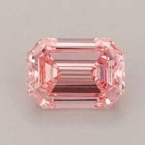 0.87ct EMERALD Fancy Vivid Pink VS1 Coloured Lab diamond