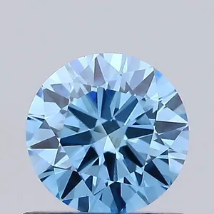 0.64ct ROUND Fancy Vivid Blue VVS2 Coloured Lab diamond