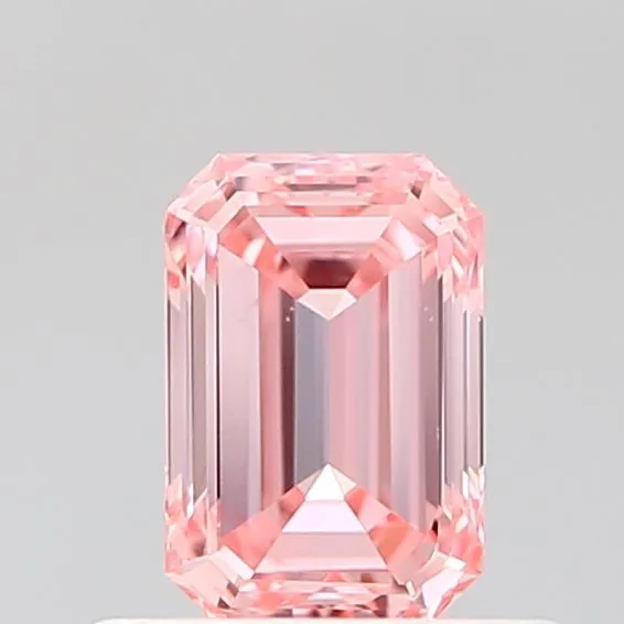 0.59ct EMERALD Fancy Vivid Pink VS2 Coloured Lab diamond