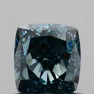 0.87ct CUSHION Fancy Vivid Green Blue VS1 Coloured Lab diamond