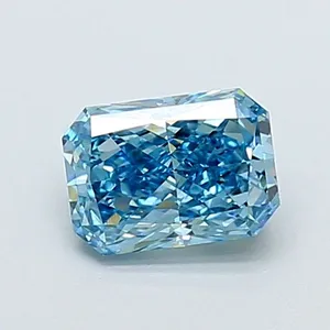 1.09ct RADIANT Fancy Vivid Blue VVS2 Coloured Lab diamond