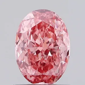 1.2ct OVAL Fancy Vivid Pink VS2 Coloured Lab diamond