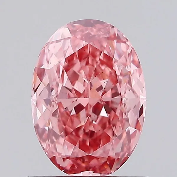 1.2ct OVAL Fancy Vivid Pink VS2 Coloured Lab diamond