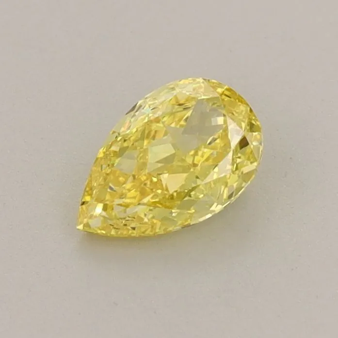 0.48ct PEAR Fancy Vivid Yellow VVS1 Coloured Lab diamond