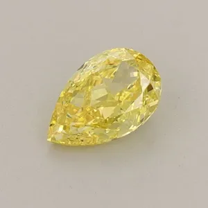 0.48ct PEAR Fancy Vivid Yellow VVS1 Coloured Lab diamond