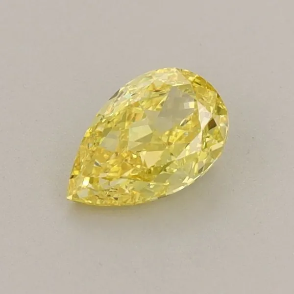 0.48ct PEAR Fancy Vivid Yellow VVS1 Coloured Lab diamond