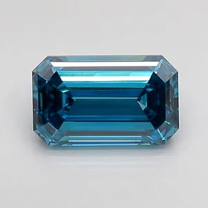 1.01ct EMERALD Fancy Vivid Blue VS1 Coloured Lab diamond