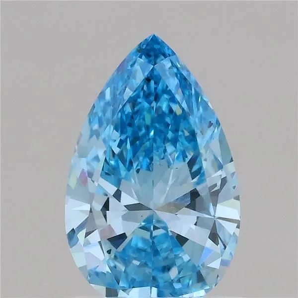 0.94ct PEAR Fancy Vivid Blue VS2 Coloured Lab diamond