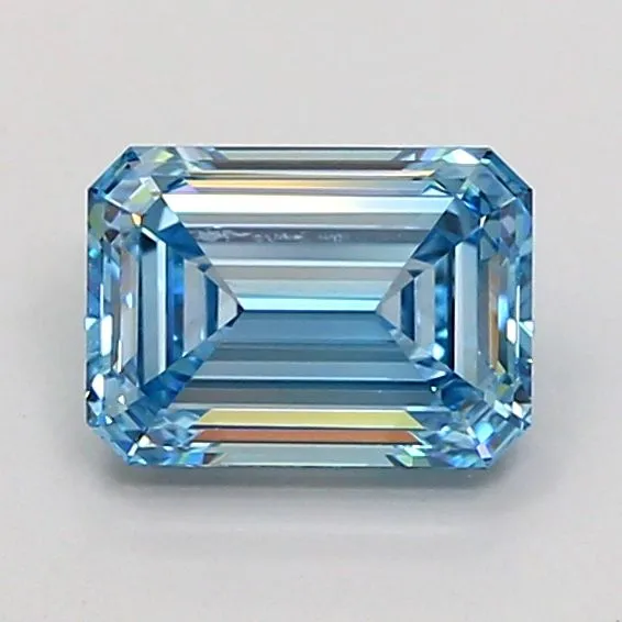 1.41ct EMERALD Fancy Vivid Blue VS1 Coloured Lab diamond