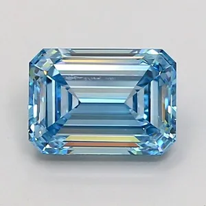 1.41ct EMERALD Fancy Vivid Blue VS1 Coloured Lab diamond