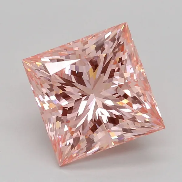 2ct PRINCESS Fancy Vivid Pink VVS2 Coloured Lab diamond