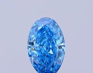 0.32ct OVAL Fancy Vivid Blue VS1 Coloured Lab diamond
