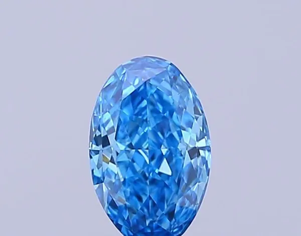 0.32ct OVAL Fancy Vivid Blue VS1 Coloured Lab diamond
