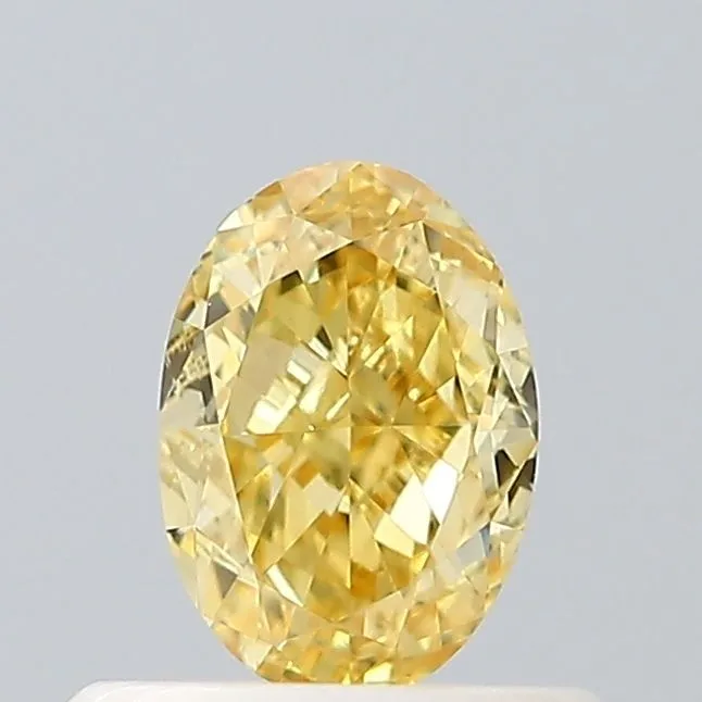0.51ct OVAL Fancy Intense Yellow VVS2 Coloured Lab diamond