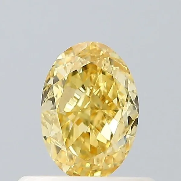 0.51ct OVAL Fancy Intense Yellow VVS2 Coloured Lab diamond