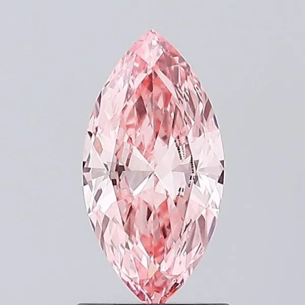 0.85ct MARQUISE Fancy Vivid Pink VVS2 Coloured Lab diamond