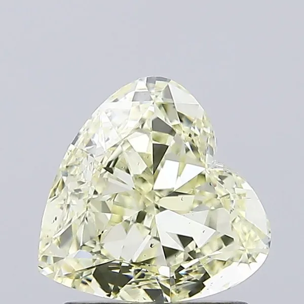 1.5ct HEART Fancy Light Yellow VS2 Coloured Lab diamond
