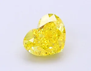 1.2ct HEART Fancy Vivid Yellow VVS2 Coloured Lab diamond