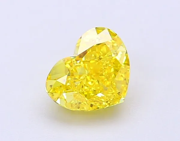 1.2ct HEART Fancy Vivid Yellow VVS2 Coloured Lab diamond