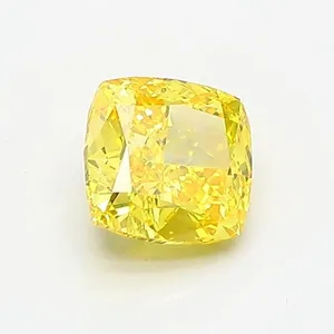 1.03ct CUSHION Fancy Vivid Yellow VVS1 Coloured Lab diamond