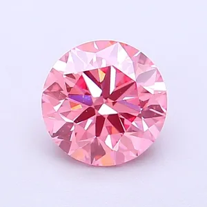 0.48ct ROUND Fancy Vivid Orangey Pink SI2 Coloured Lab diamond