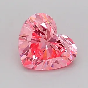 1.09ct HEART Fancy Vivid Pink VVS2 Coloured Lab diamond